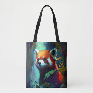 Red Panda Animal Portrait Painting Wildlife Forest Tasche