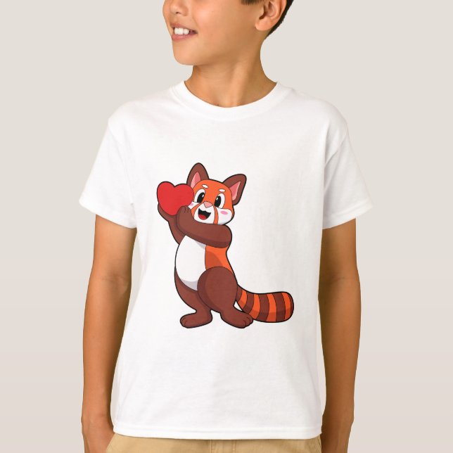 Red panda at Love with Heart.PNG T-Shirt (Vorderseite)