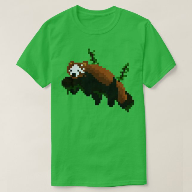 Red Panda auf einer Zweigstelle Pixel Art T-Shirt (Design vorne)