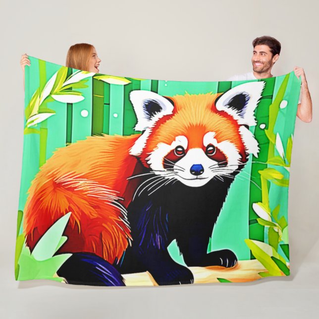 Red Panda Bamboo Forest Fleecedecke (Beispiel)