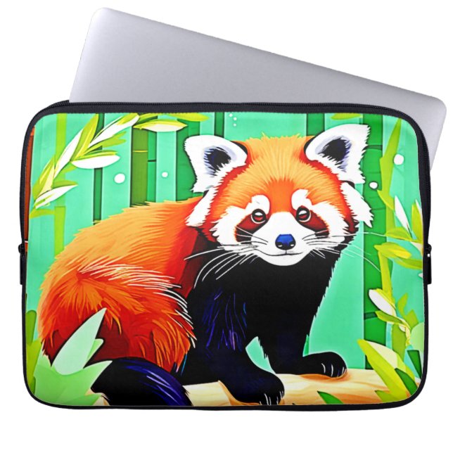 Red Panda Bamboo Forest Laptopschutzhülle (Vorderseite)