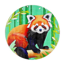 Red Panda Bamboo Forest Schneidebrett
