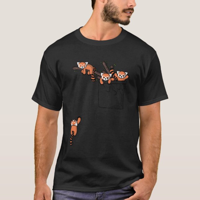 Red Panda Bär Pocket T-Shirt (Vorderseite)