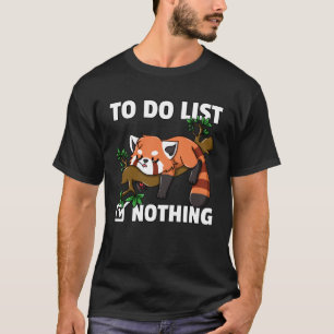 Red Panda Bear Niedlich Lazy Bear Cat Lesser T-Shirt