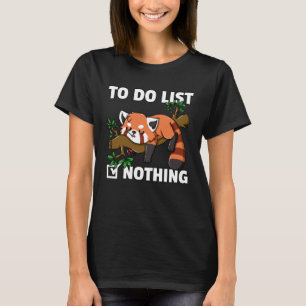 Red Panda Bear Niedlich Lazy Bear Cat Lesser T-Shirt