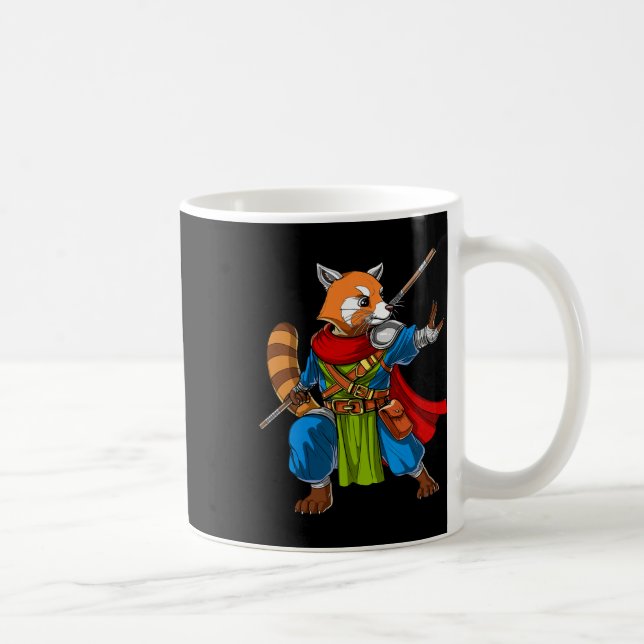 Red Panda Bear Ninja Samurai Warrior Funny Kung Fu Kaffeetasse (Rechts)