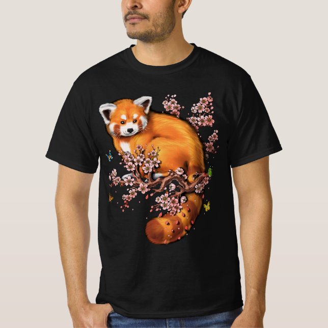 Red Panda Cherry Blossom T-Shirt (Vorderseite)