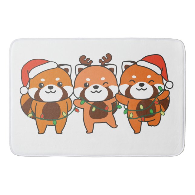 Red Panda Christmas Animals Badematte (Vorderseite)