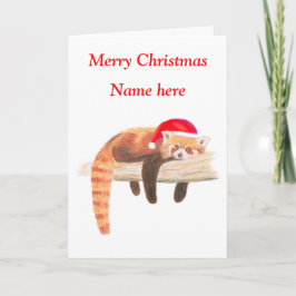 Red Panda Christmas Feiertagskarte
