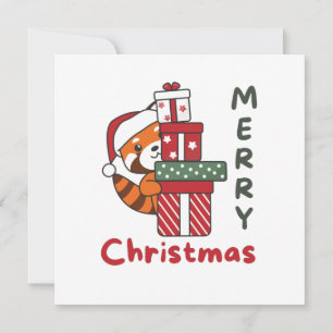 Red Panda Christmas Gift Winter Red Pandas Einladung