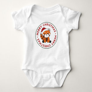 Red Panda Christmas Snow Winter Animals Pandas Baby Strampler