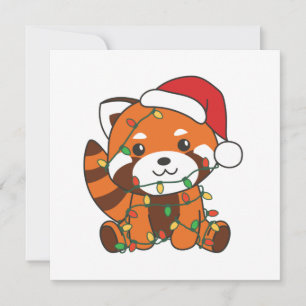 Red Panda Christmas Winter Animals Red Pandas Einladung