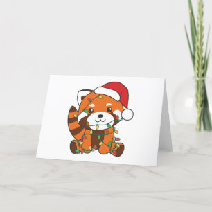 Red Panda Christmas Winter Animals Red Pandas Feiertagskarte