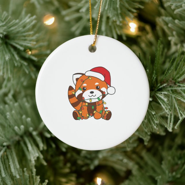 Red Panda Christmas Winter Animals Red Pandas Keramik Ornament (Baum)