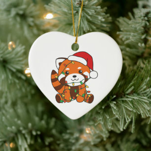 Red Panda Christmas Winter Animals Red Pandas Keramik Ornament