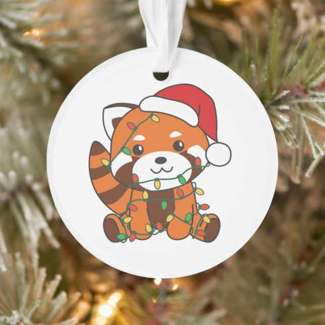 Red Panda Christmas Winter Animals Red Pandas Ornament (Baum)