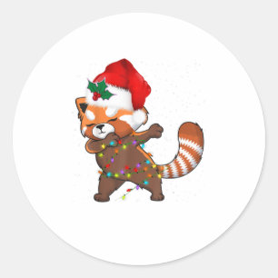 Red Panda Dabing Weihnachten Weihnachten Runder Aufkleber