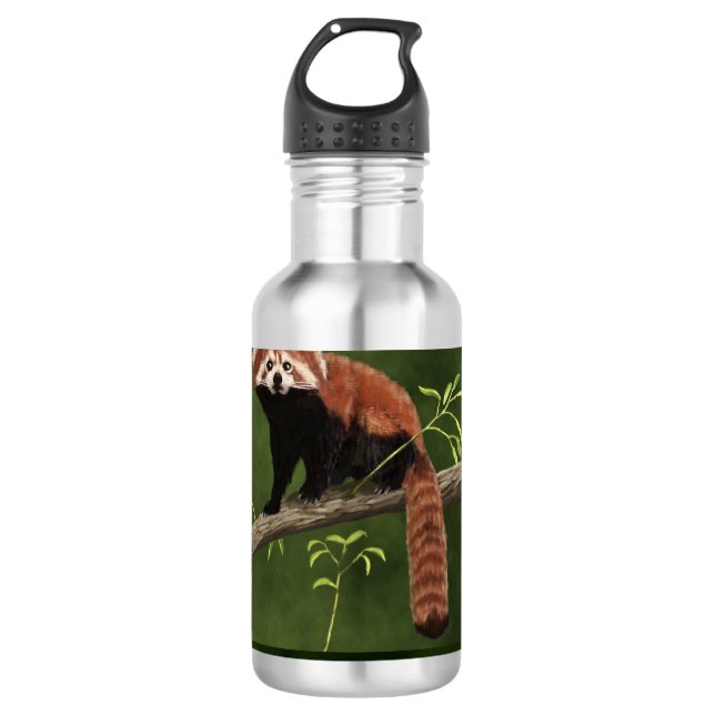 Red Panda Edelstahlflasche (Vorderseite)