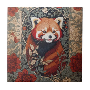 Red Panda Elegant William Morris Inspirierte flora Fliese
