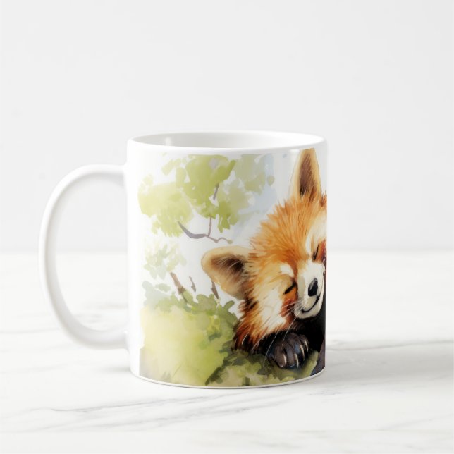 Red Panda Entspannen in Garden Animal Fun glücklic Kaffeetasse (Links)
