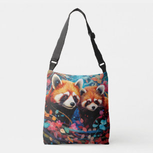Red Panda farbenfrohe Tierzauberei Tragetaschen Mit Langen Trägern