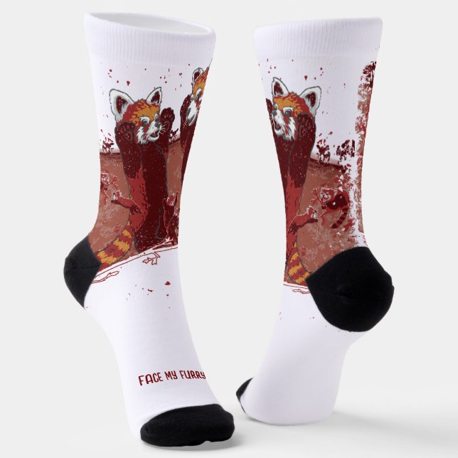 Red Panda Fury Socken (Gewinkelt)