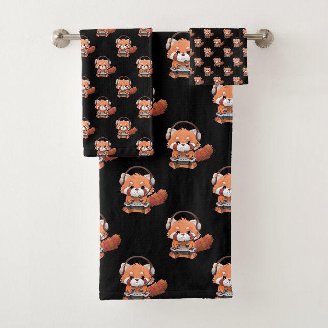 Red Panda Gamer Badhandtuch Set (Insitu)