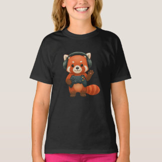 Red Panda Gamer, Gaming-Controller und Kopfhörer T-Shirt