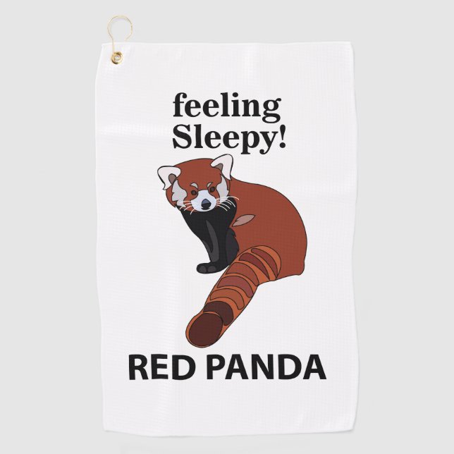Red Panda Gefühl Sleepy Funny Red Panda Golfhandtuch (Vorderseite)