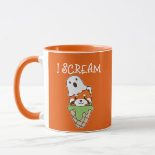 Red Panda Halloween Ghost I schreibe Eiscreme Puff Tasse