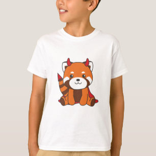Red Panda Halloween Niedlicher Teufel Hexenkostüm T-Shirt