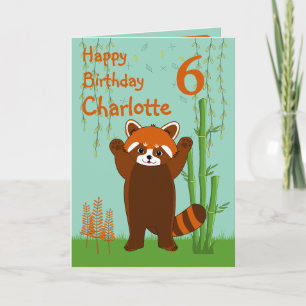 Red Panda Happy Birthday Age Faltes Grußkarte Karte