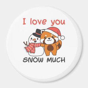 Red Panda I Liebe Sie Schnee viel Schnee Pub Magnet