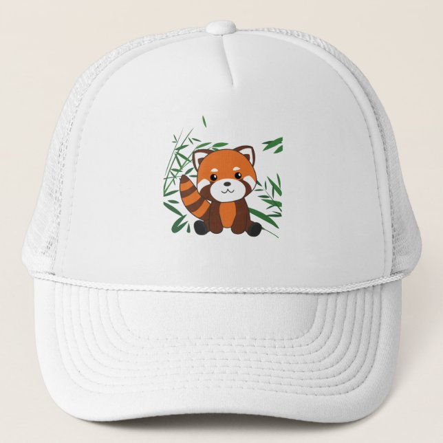Red Panda in Bamboo süße Tiere für Kinder Truckerkappe (Vorderseite)