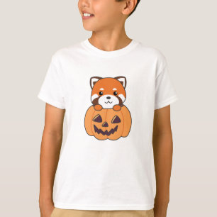 Red Panda in Pumpkin Niedlich Pandas Happy Hallowe T-Shirt