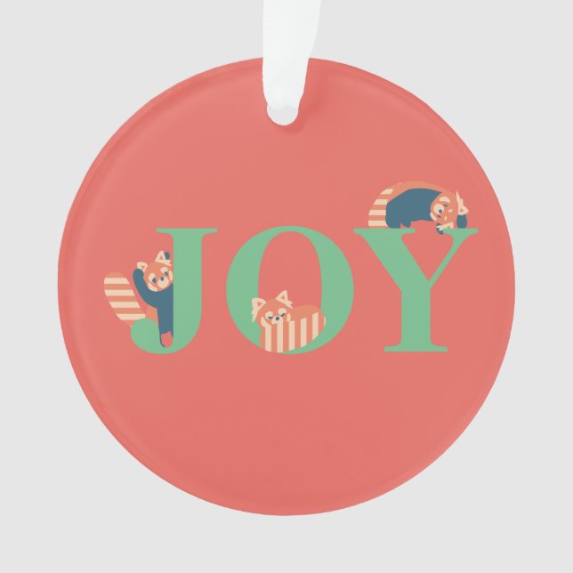 Red Panda JOY Sucre de canne Red Holiday Orament (devant)