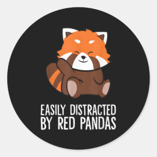 Red Panda Liebe leicht von Red Pandas abgelenkt Runder Aufkleber