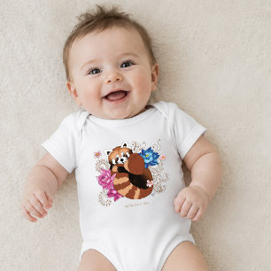 Red Panda Lotus Blume Henna Baby Strampler