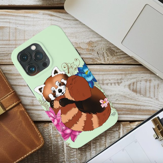 Red Panda Lotus Blume Henna Case-Mate iPhone Hülle (Von Creator hochgeladen)
