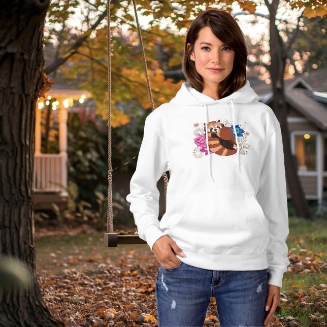 Red Panda Lotus Blume Henna Hoodie (Von Creator hochgeladen)