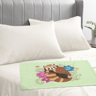 Red Panda Lotus Blume Henna Kissenbezug
