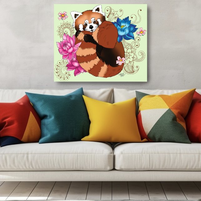 Red Panda Lotus Blume Henna Poster (Von Creator hochgeladen)