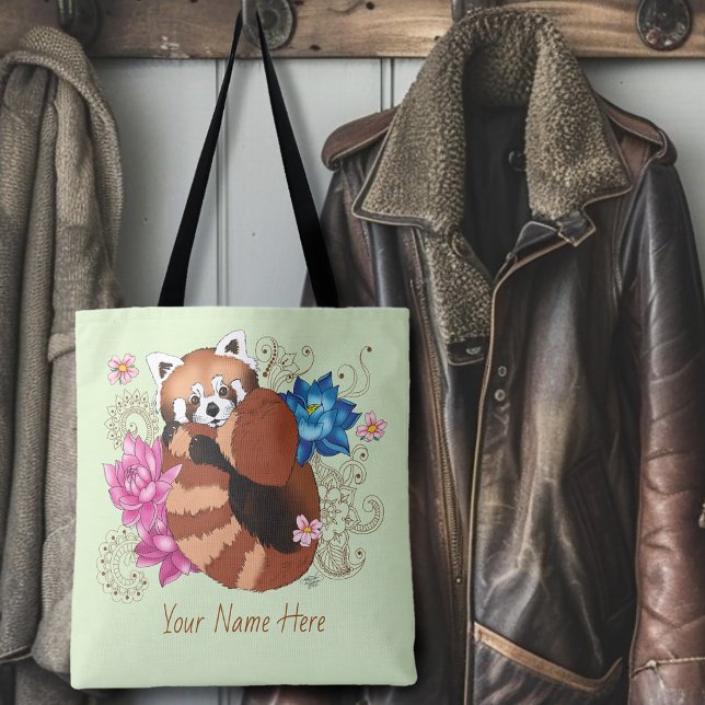 Red Panda Lotus Blume Henna Tasche (Von Creator hochgeladen)