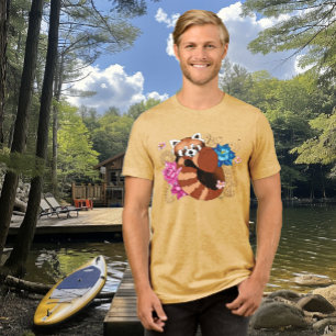 Red Panda Lotus Blume Henna Tri-Blend Shirt