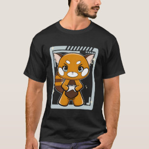 Red Panda mit Gamepad Gamer T-Shirt