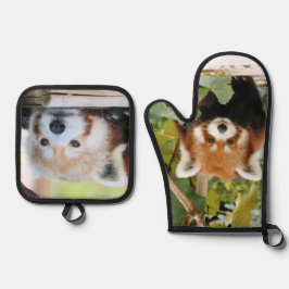 Red Panda Ofenhandschuh & Topflappen-Set