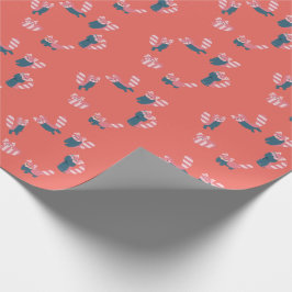Red Panda Pattern Lachs Red Wrapping Paper Geschenkpapier
