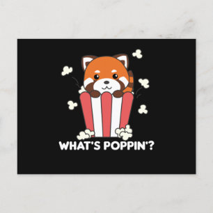 Red Panda Popcorn Whats Poppin Funny Postkarte