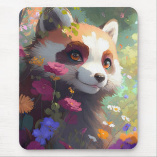 Red Panda Portrait Tiermalerei Wildlife Forest Mousepad