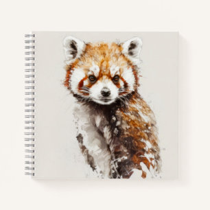Red Panda Portrait Tiermalerei Wildlife Forest Notizbuch